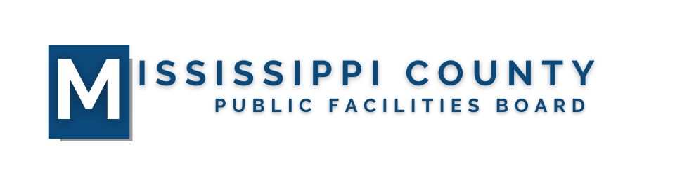 Mississippi County Public Facilities Board logo with blue “M” icon and text on white background