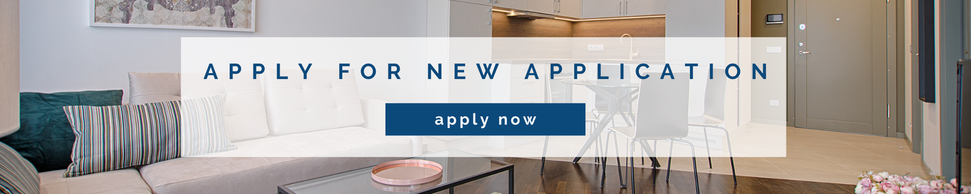 Banner for new application, with a blue