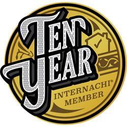 A logo for a ten year internachi member