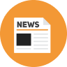 Newspaper icon inside an orange circle. | Impact Automotive