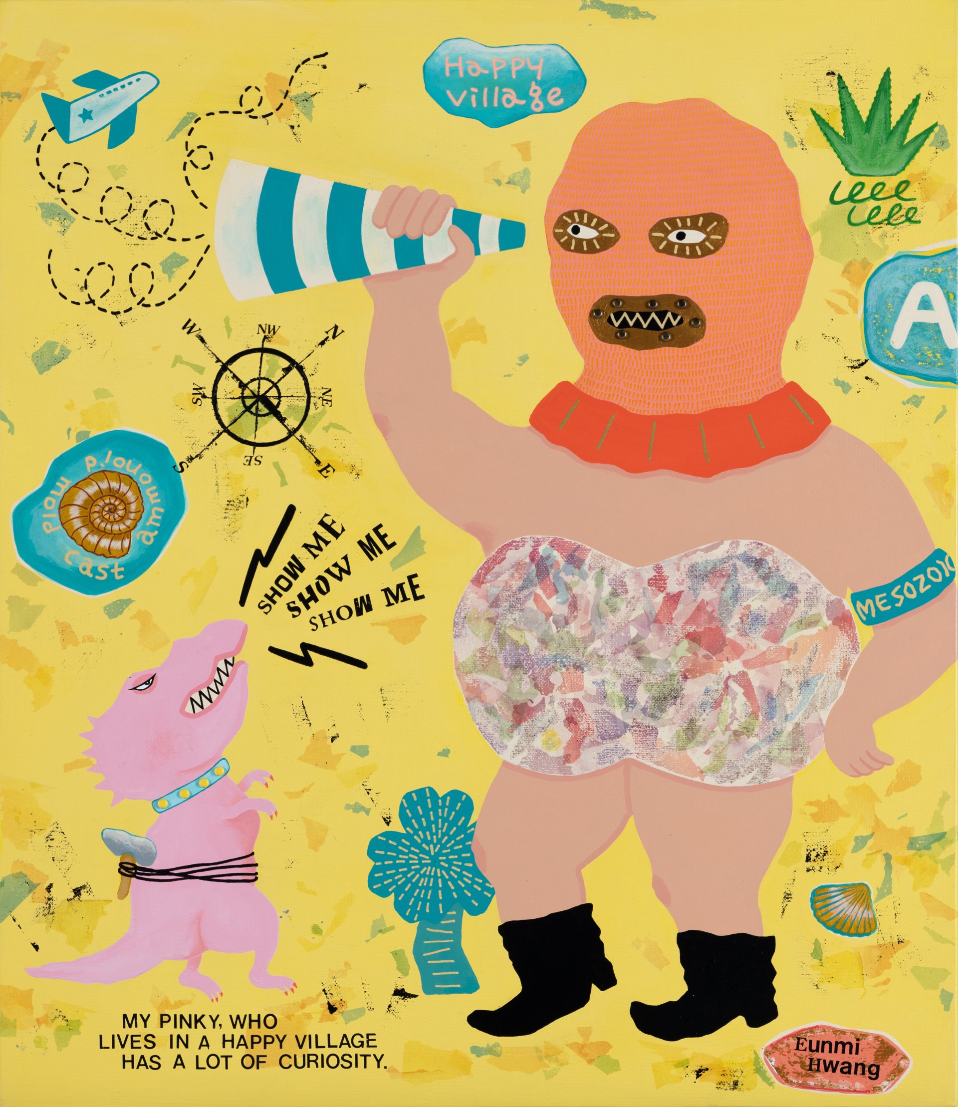 A painting of a man wearing a ski mask