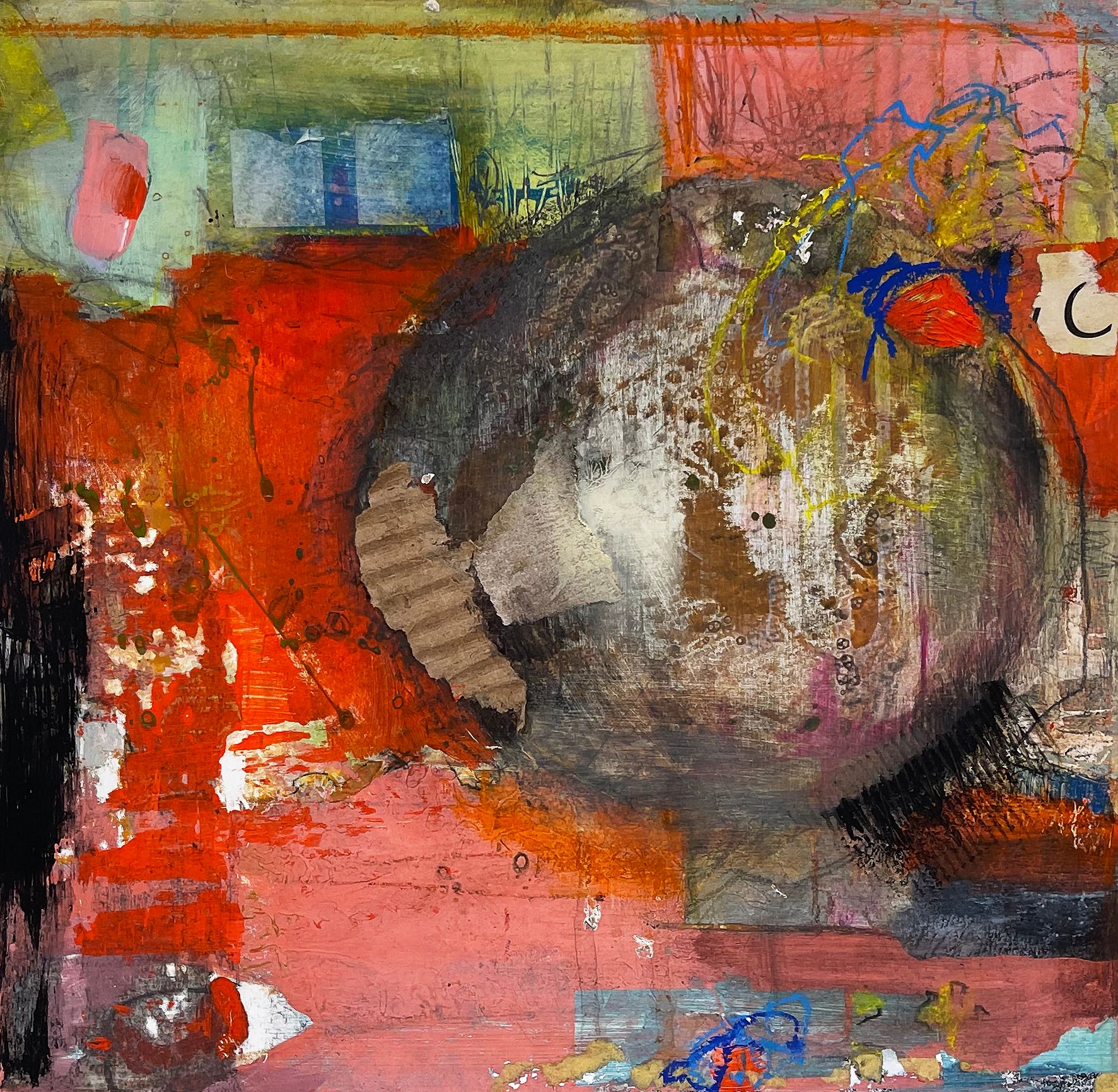 A painting with the letter c on it