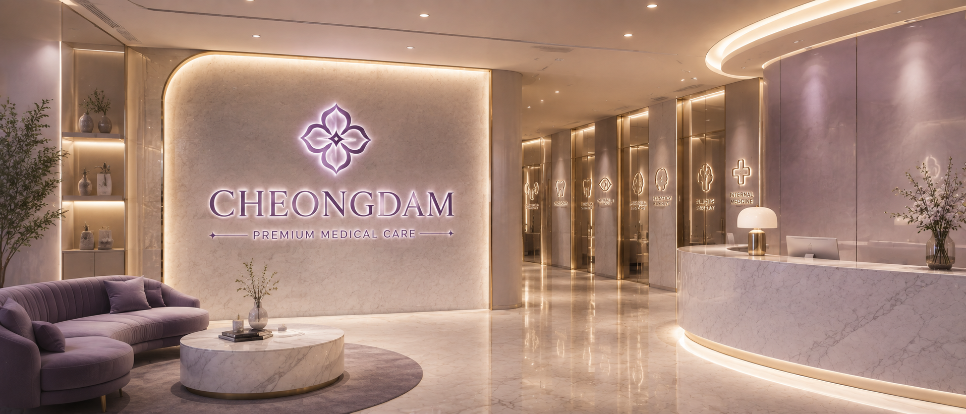 Clinic lobby in Cheongdam, Gangnam, Seoul