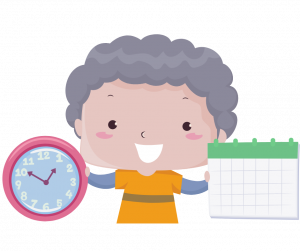 Child and schedule graphic