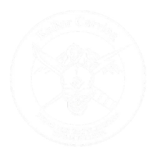 Emblem with text and crossed objects, possibly a symbol for an organization.