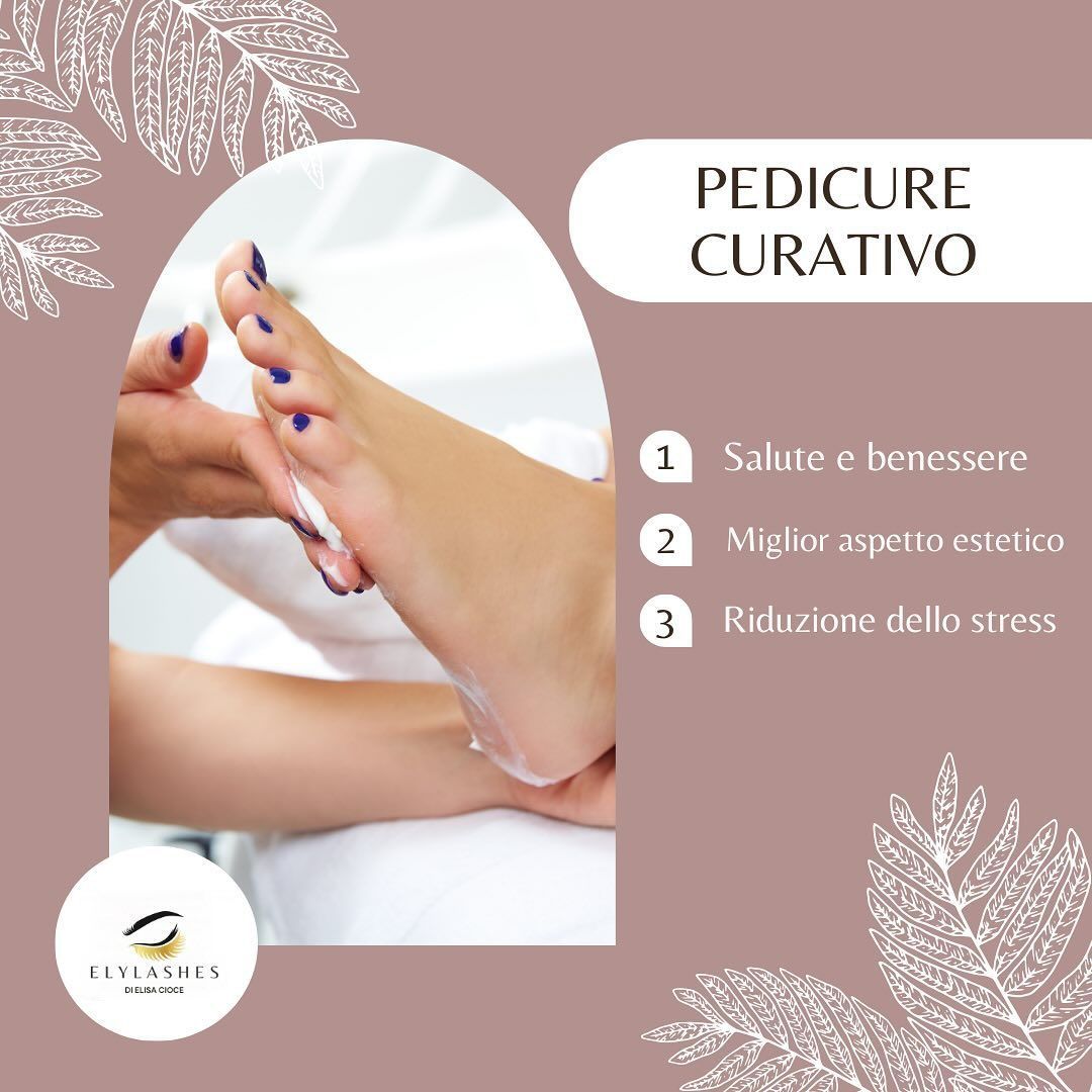 Promozione pedicure curativa con cura dei piedi, sfondo lavanda e passaggi per salute, comfort e sollievo dallo stress.