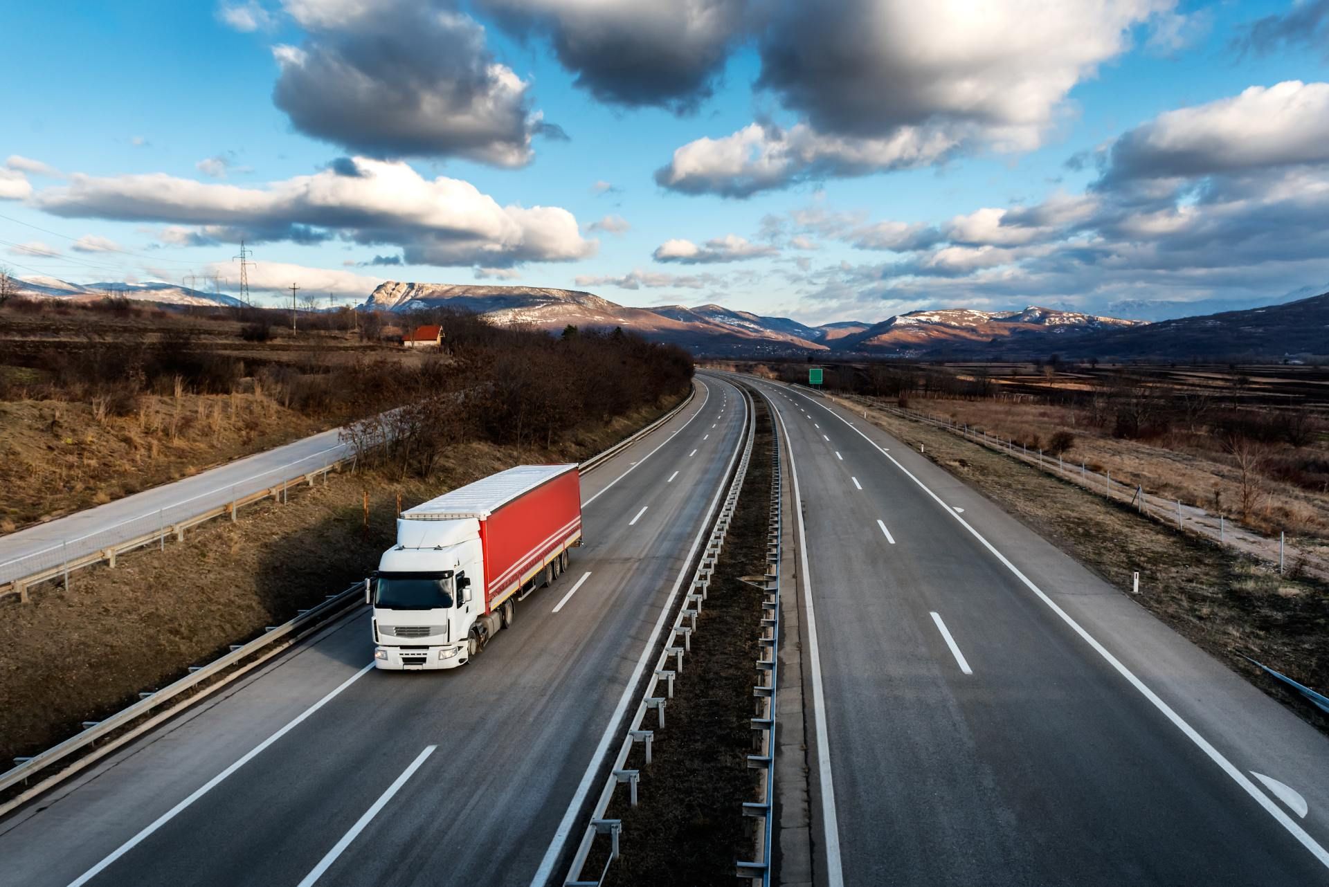 truck on the road