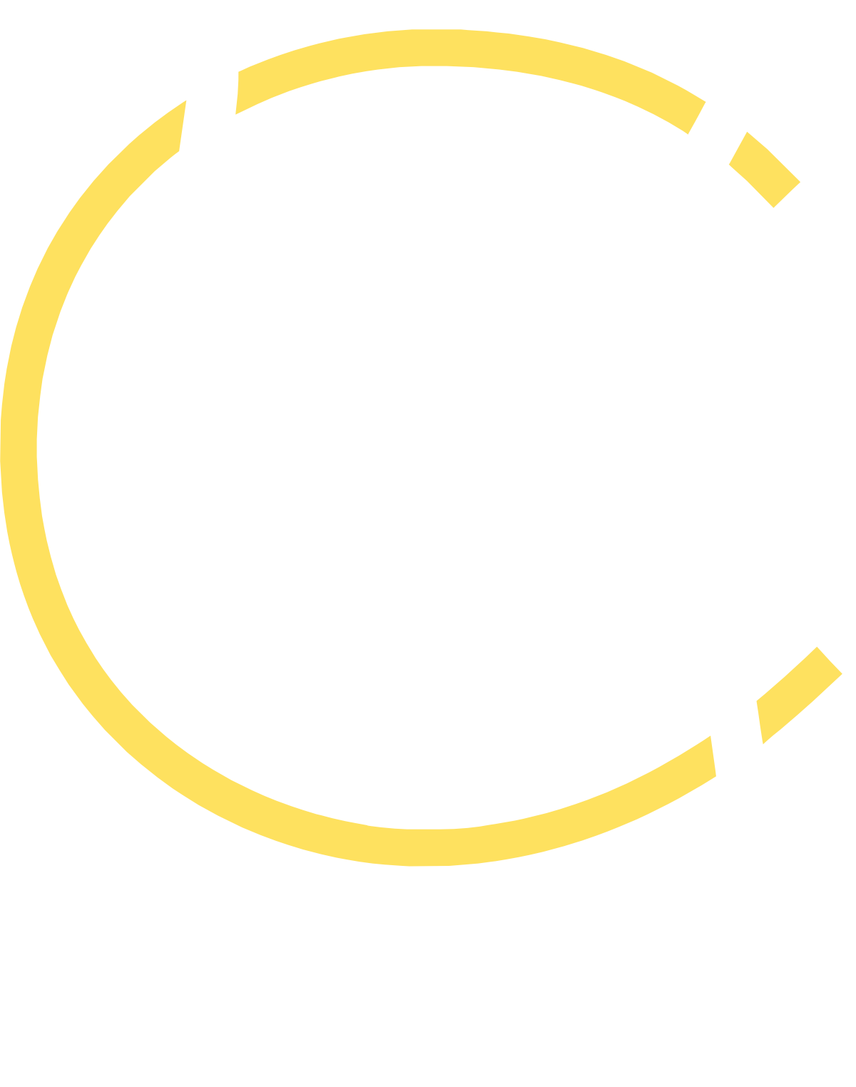 MC Kitchen's logo. It contains a monogram made of a yellow letter C and a white letter M, interlocking. Below the interlocking M and C, the word