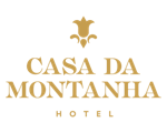 Casa da Montanha Hotel logo in gold text on a white background