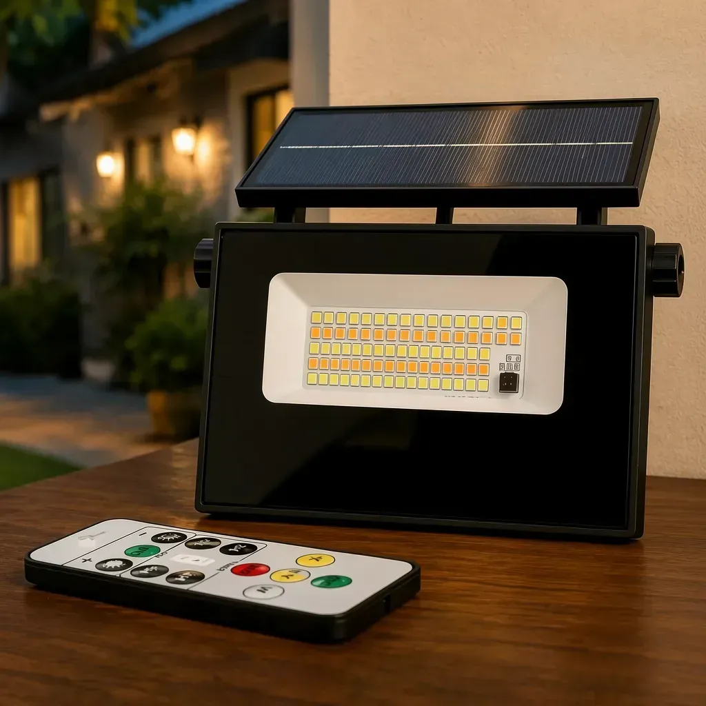 Copia de Reflector Solar 20W con 3 Color de Luz Frío Neutro o Cálido a elección desde el Control Remoto