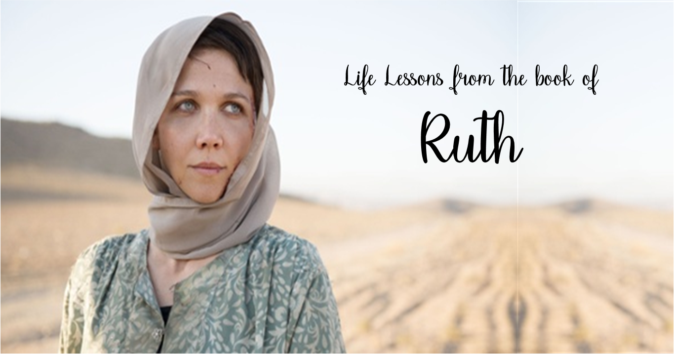 A person wearing a light headscarf and patterned top looks away, with text reading: