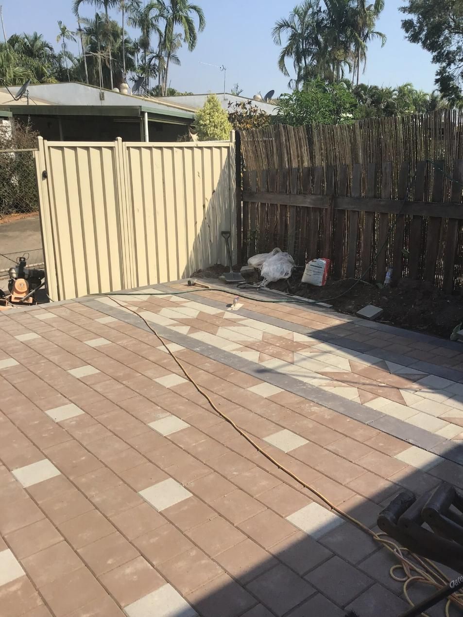 Brick Driveway with an Open Gateway — Paving in Darwin River, NT