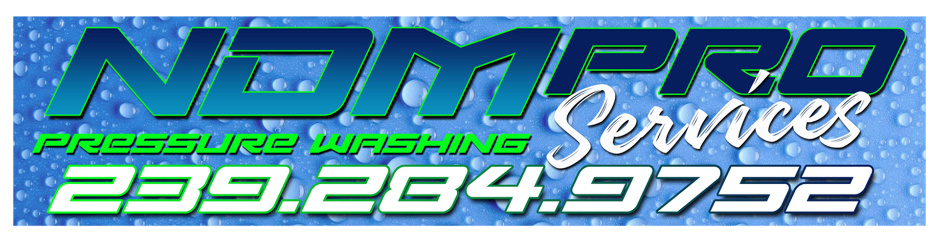 A logo for ndmpro pressure washing services