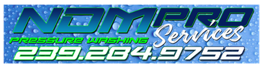A logo for ndmpro pressure washing services