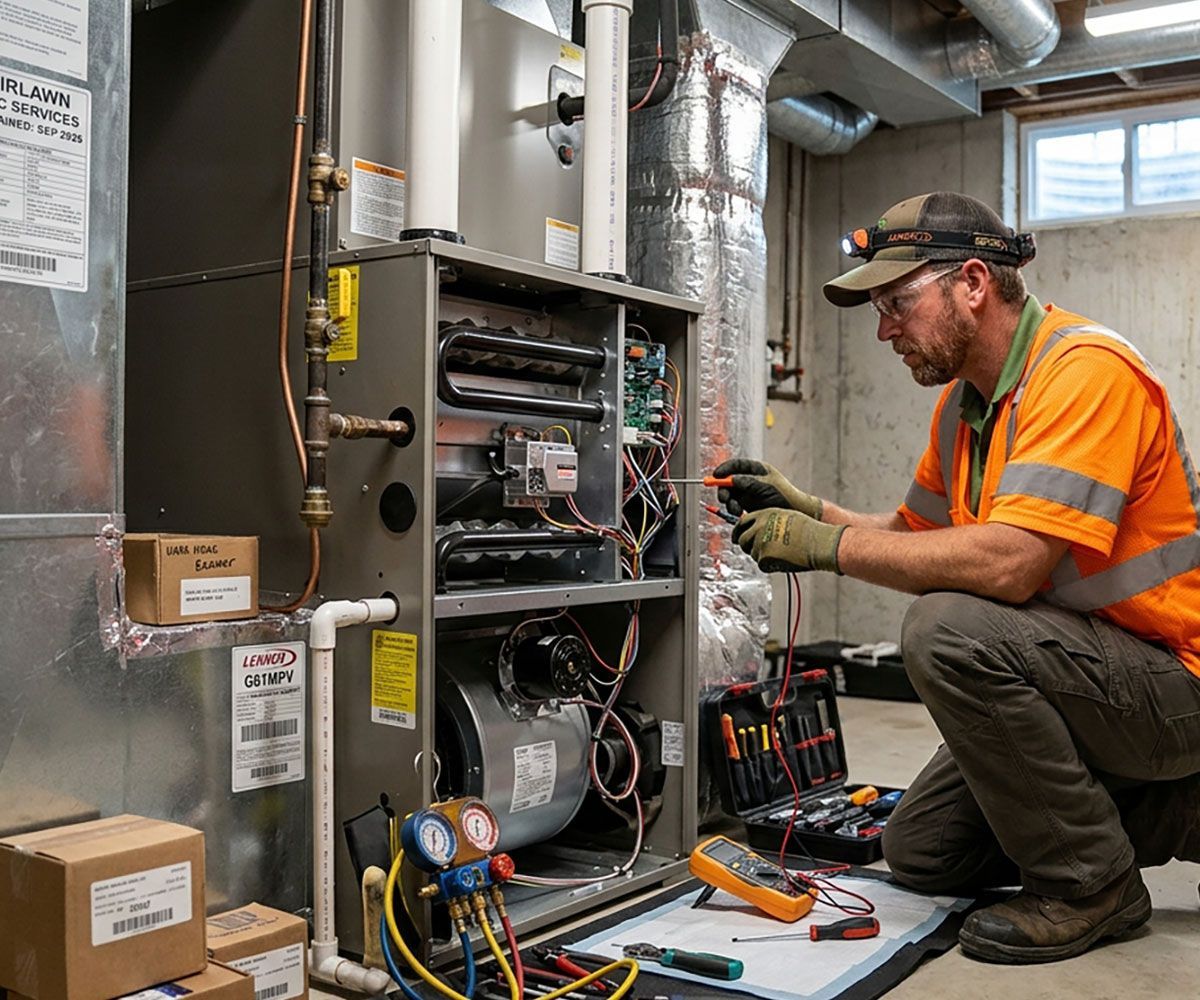 HVAC local company website client of Viridian Marketing & Design working on furnance.