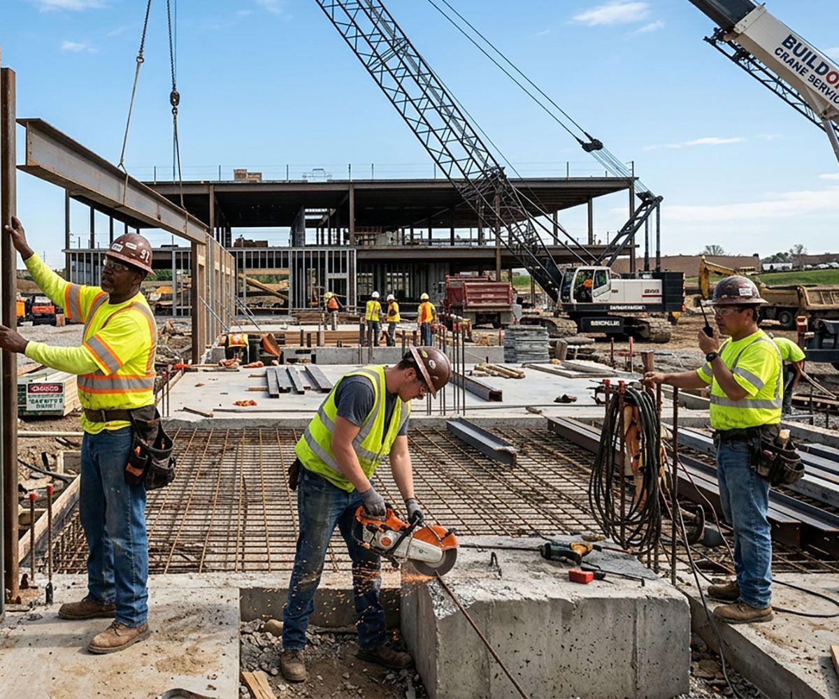 Construction crew working and is a website client of Viridian Marketing & Design.