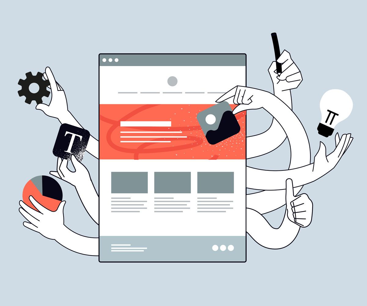 Illustration of a webpage for SEO and AEO small business website design