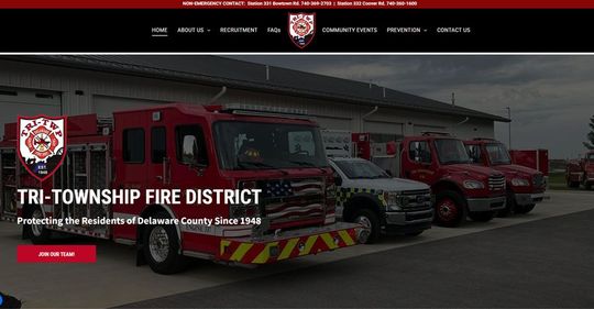 Simple and custom website design and management for city fire department website.