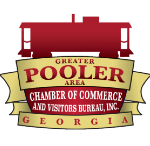 Greater Pooler Area Chamber of Commerce and Visitors Bureau, Inc. logo in red, gold, and beige