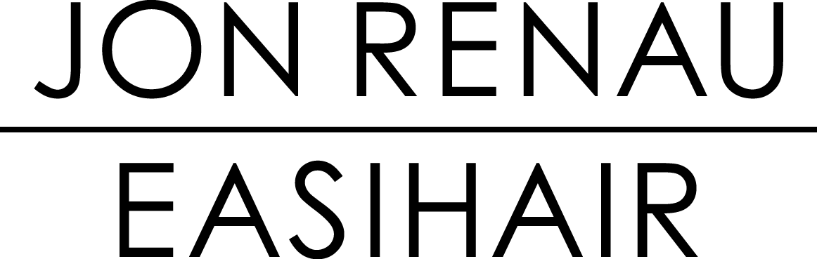 Jon Renau EasiHair logo in black text on white background