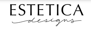 ESTETICA designs logo in black serif and script text on white background