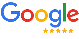 Google logo with a 5-star rating beneath it