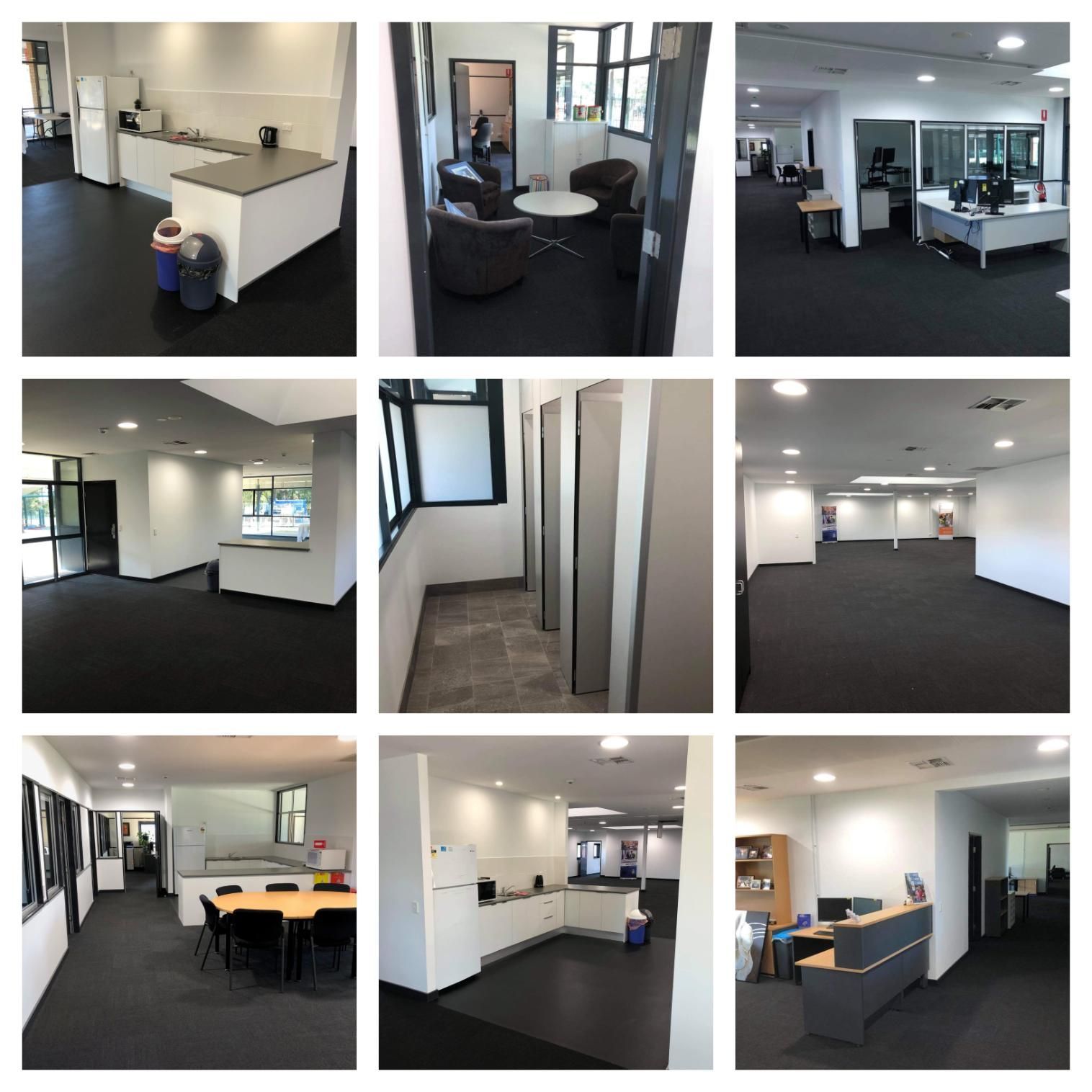 A Collage of Photos of A Large Office Building — Entire Trades in Maitland, NSW