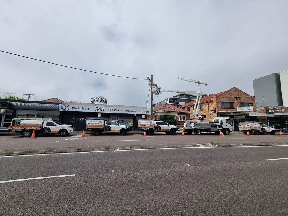 Entire Trade Pickup Truck Parked In Front Of A Building — Entire Trades in Port Stephens, NSW