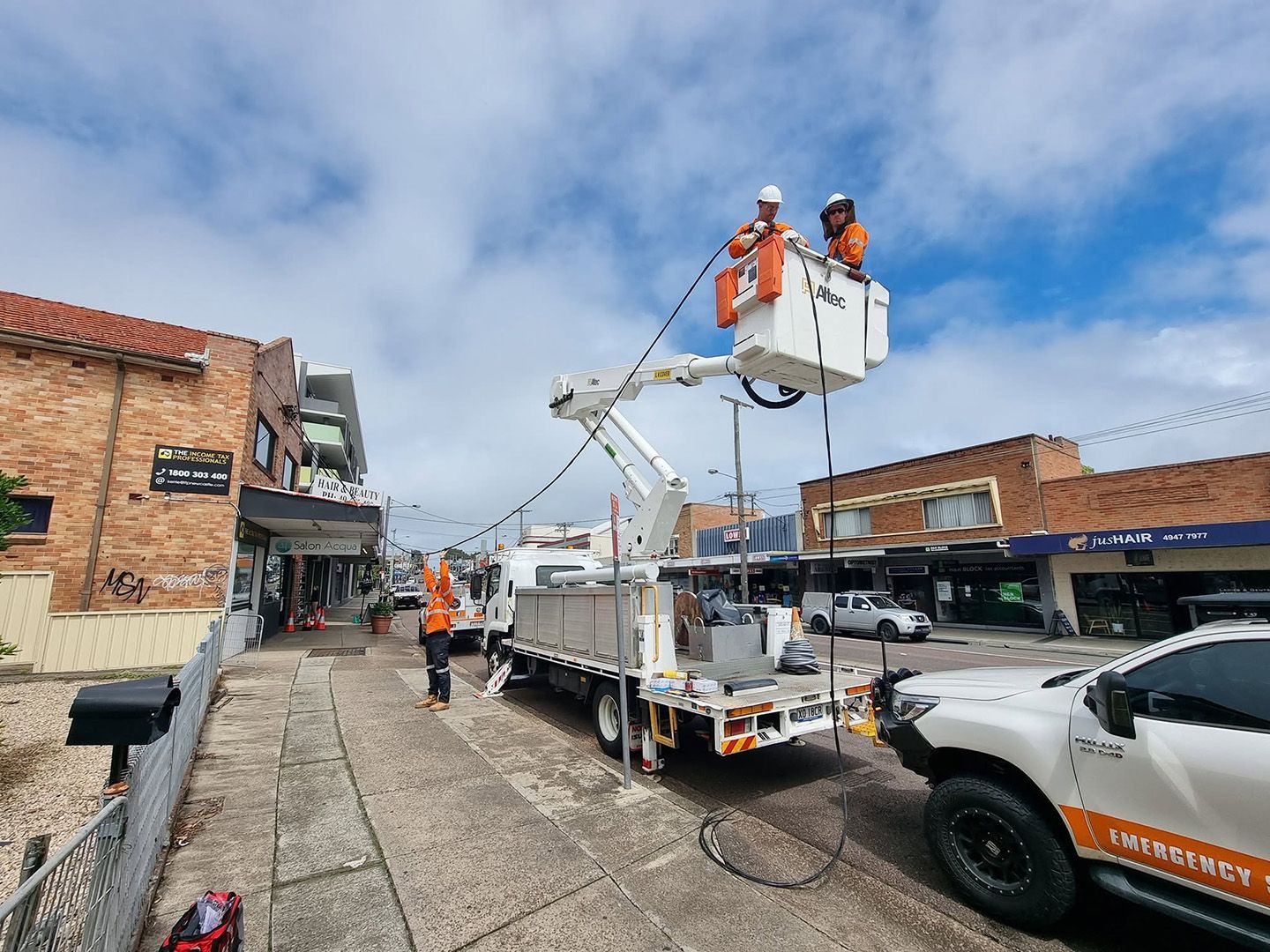 Electricians Setting Up A New Home Electrical Connection In Newcastle