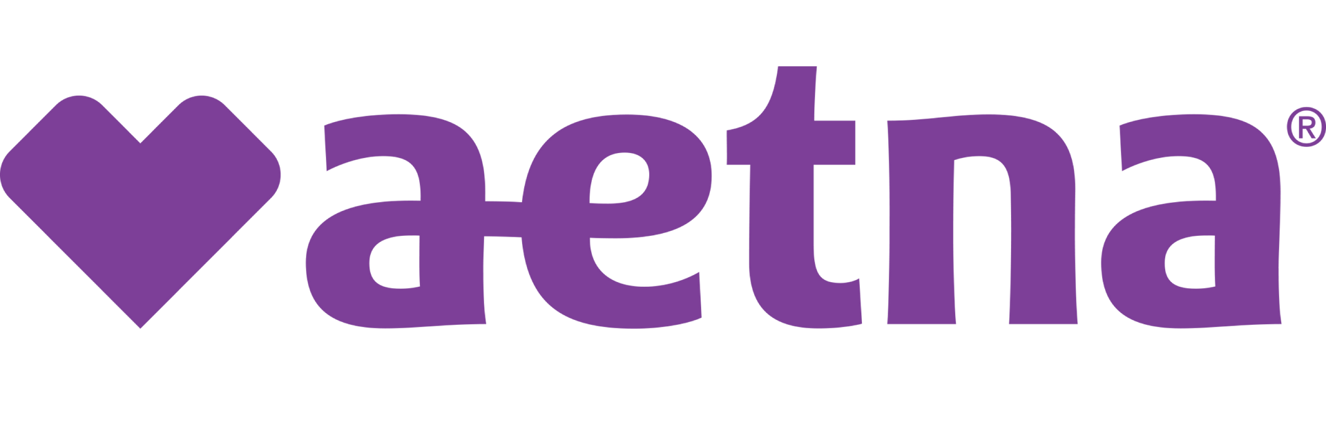 Purple Aetna logo with heart icon