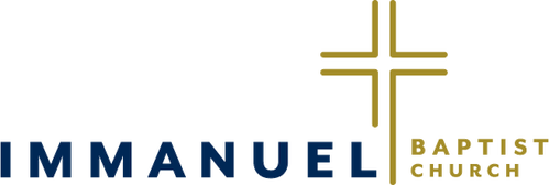 The logo for the immanuel baptist church has a cross on it.