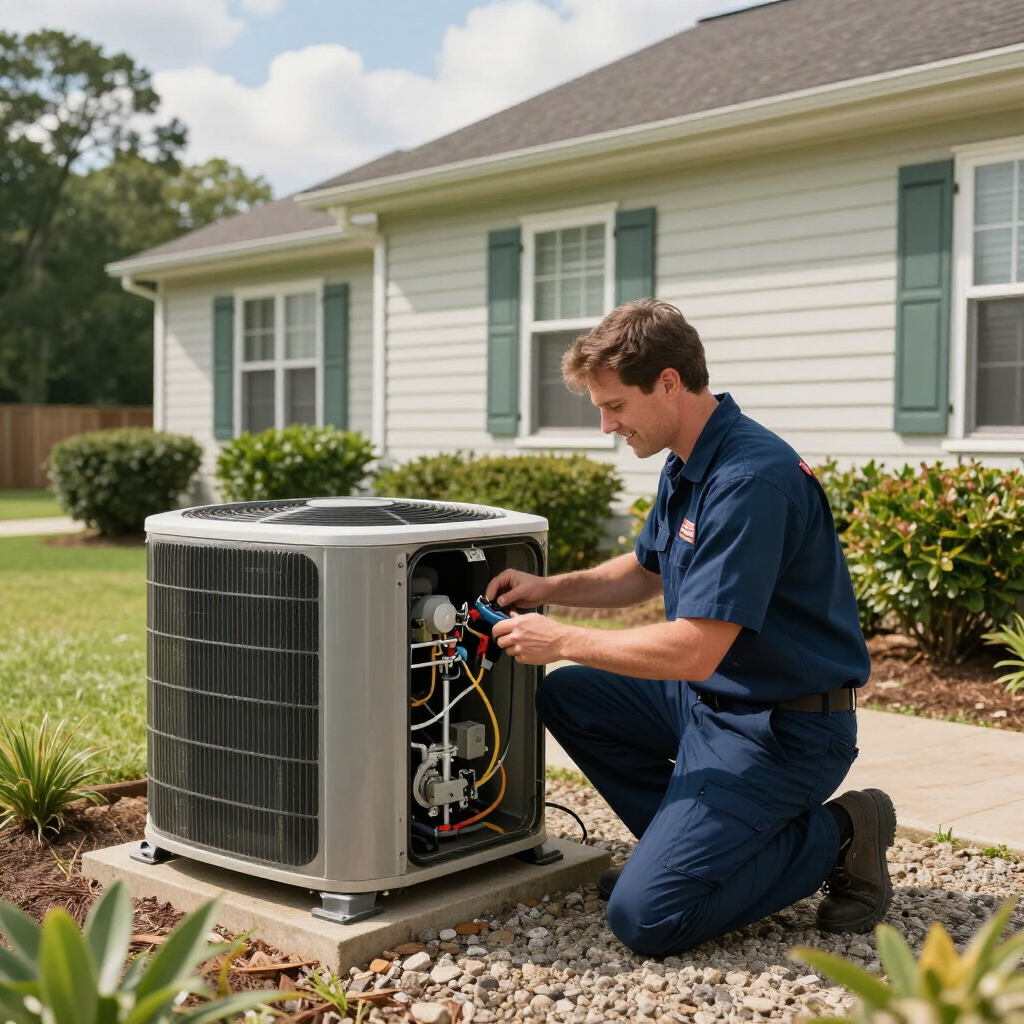 New Carrier R-454B Puron Advance AC system installed by Keith Air Conditioning in Mobile, AL