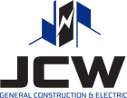 JCW General Construction & Electric logo in blue and black
