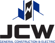 JCW General Construction & Electric logo in blue and black