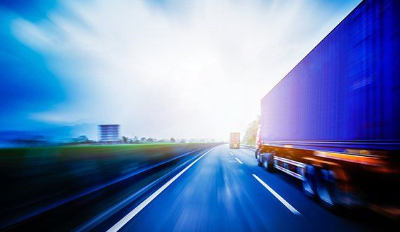 Truck on highway