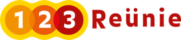 Logo met de cijfers 1, 2 en 3 in overlappende cirkels en het woord