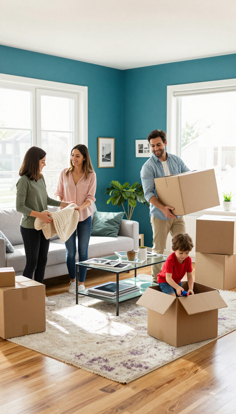 Property manager showing rental home to prospective tenant