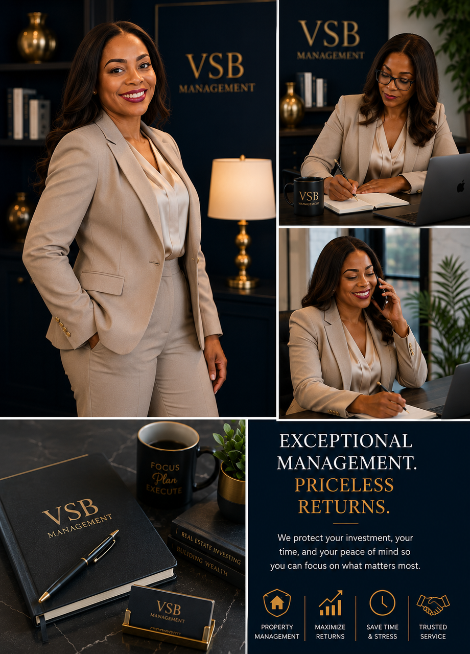 Professional reviewing property management documents