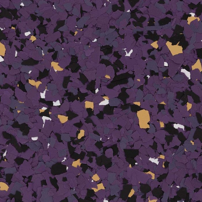 A seamless background pattern of irregular purple, black, white, and tan paint flakes for flooring.