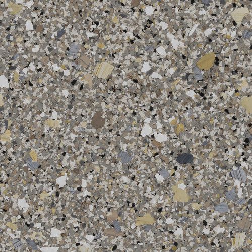A seamless, textured surface pattern featuring a mix of grey, tan, white, and black flecks, resembling granite or epoxy.