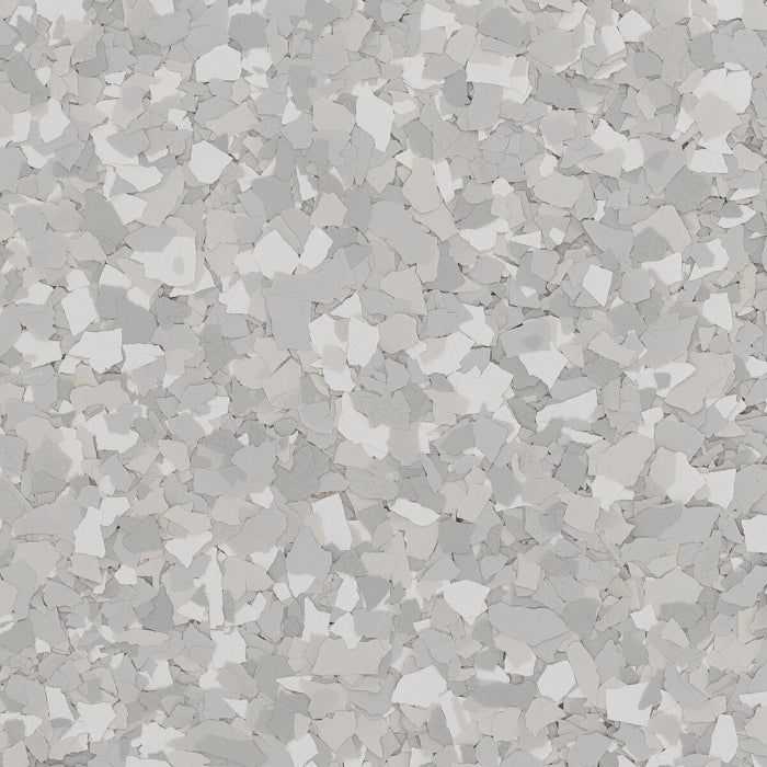 A seamless texture of small, overlapping light gray, dark gray, and off-white flecks typical of decorative floor coating.