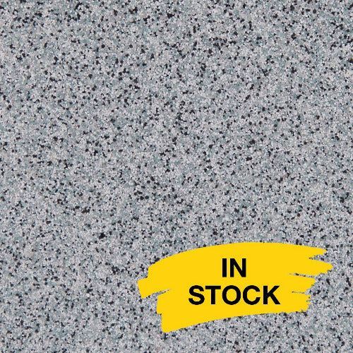 A light gray speckled granite texture with a yellow 