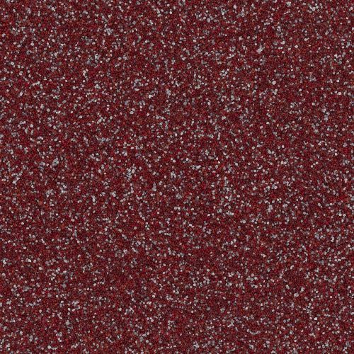 A dark red textured background with a fine, speckled, glittery or granular pattern throughout.