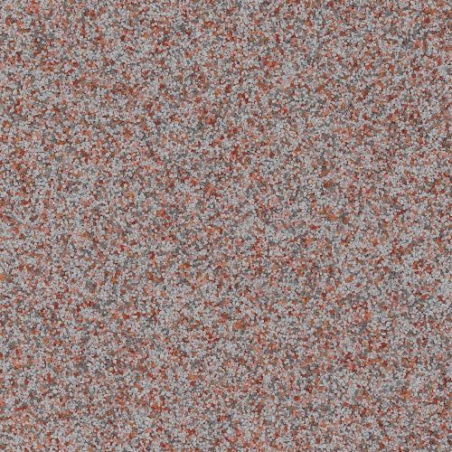 A textured surface with a speckled pattern of small reddish-brown and gray particles.