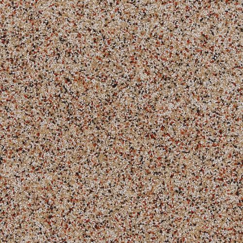A close-up of a textured surface featuring a speckled pattern of small, granular beige, brown, and dark gray flecks.