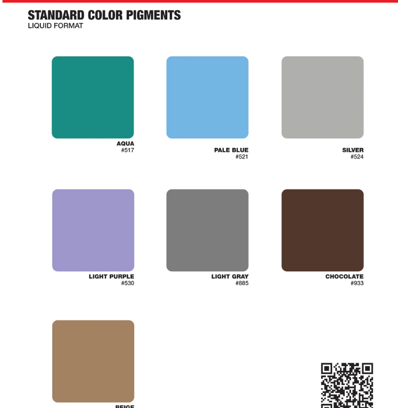 A color chart titled 