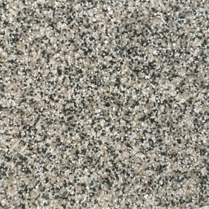 A close-up texture of granite or stone surface with a mottled pattern of black, white, and tan mineral grains.
