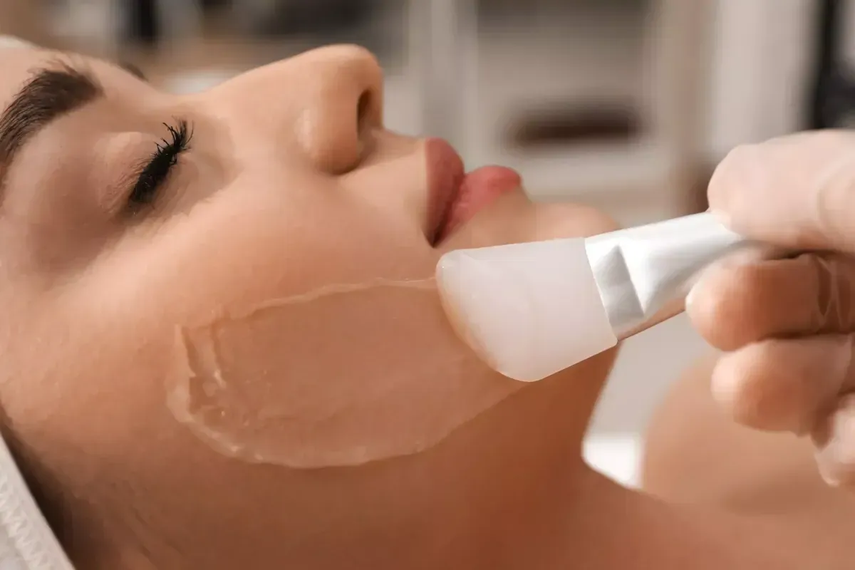 Woman receiving a chemical peel - Coastal Ketamine & Aesthetics charleston, south carolina
