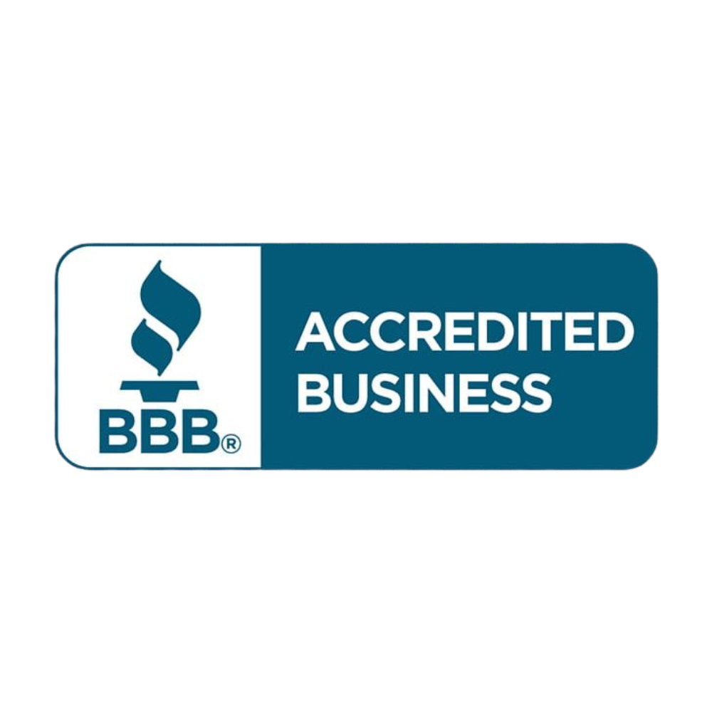 TCF Emergency Plumbing & Heating - BBB Accredited Business logo, blue and white, with flame symbol and text.