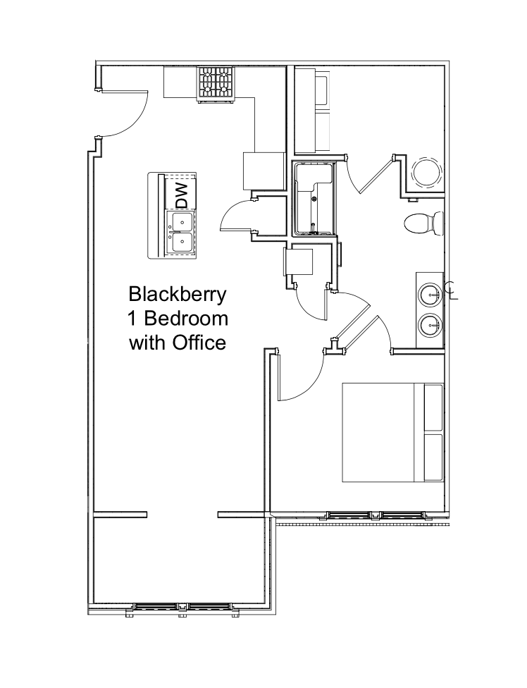 Black-and-white floor plan labeled
